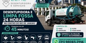 Desentupidora e limpa fossa 24 horas no Centro do Rio de Janeiro com atendimento rápido e orçamento grátis.